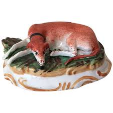 Antique 19thC English Staffordshire Whippet Dog Figurine ...