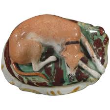 Staffordshire Dog Ruminating on a Lost Bone C19thc Antique ...