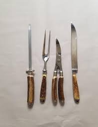 Vintage Stag Carving Set : Kershaw Solingen-germany Rostfrei ...