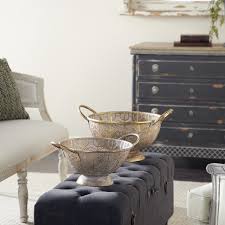 DecMode 21", 19"W Metal Eclectic Decorative Bowl, Gold, 2 ...