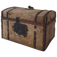 Leather Small Domed Traveling Trunk 19th Century. For Sale ...