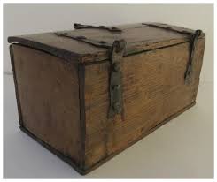 Early Iron Strap Hinge Box 18th Century Hinged Storage. For ...