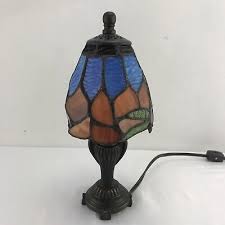 Tiffany Style Dragonfly Night Light Stain Glass Blue. Brown, Red, Green 11” Tall | eBay