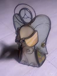 Vintage Angel Tealight Holder Bronze Color Metal Frame With Stained Glass 8” | eBay