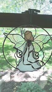 Beautiful Stained Glass Angel Sun catcher With Ornate Silver Details Christmas | eBay