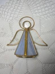 Vintage STAINED GLASS Standing Angel FIGURINE/Decoration | eBay