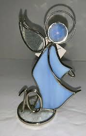 Vintage 1982 The Glass House BIRTHDAY ANGEL COLLECTION # 10 Blue Stained Glass | eBay