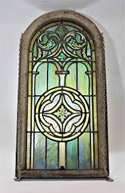 Stained Glass Transom Window, Fleur De Lis Motif