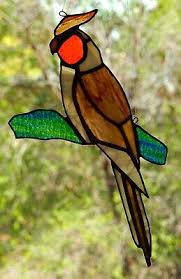 RED ROBIN Handmade Authentic AUSTRALIAN Stained Glass Bird Watchers SUNCATCHER | eBay