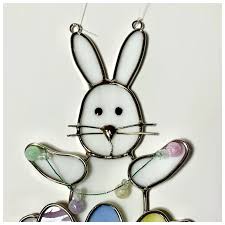 Adorable Bunny Rabbit Easter Stained Glass Window Ornament ...