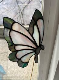 Butterfly-green/purple Stained Glass Plant Stick - Etsy