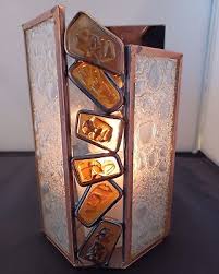 MOSAIC MCM CANDLE SCONCE WITH STAIN GLASS ...