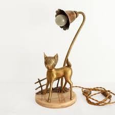 French Art Deco Bambi Fawn Figurine 1940s Antique Lamp / Re-wired / Cast Brass Baby Deer With Flower on Marble Base / Collectible - Etsy