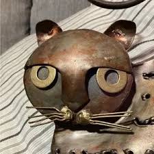 Hand Crafted | Accents | Folk Art Copper Color Welded Metal Cat Lantern Welded Candle Holder | Poshmark