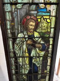 Antique Religious Spirit with open Book Stained Glass Window | From Europe To You