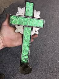 Antique Primitive pirced Tin Candle Wall Sconce glass an ...