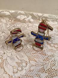 2 TIFFANY STAINED GLASS DRUMMERS ORNAMENTS Heirloom ...