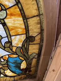 SG3676 Antique Arched Stained Glass Window 47 W By 41.5 H | eBay