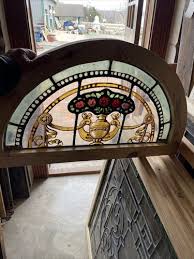 sg 4046 antique painted and fired Arch Window 17.5 x 30.25 | eBay