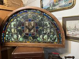 Half Circle Antique Stained Glass | eBay