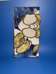 Stained Glass Flower Sun Catcher Panel Vintage | eBay