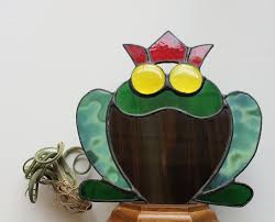 Vintage Frog Prince Stained Glass Candle Holder 1980s - Etsy