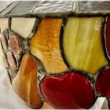 Vintage 1960s Leaded Tiffany Style Hanging Lamp Shade | Chairish