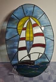 10" x 15" Leaded Stained Glass Hanging Oval Suncatcher ...