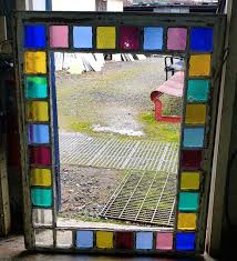 Multi Paned Textured Stained Glass Window 36" x 45 1/2 ...