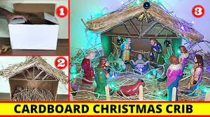 DIY Christmas Crib with Cardboard | Christmas Nativity Scene ...