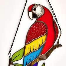Parrot Stained Glass Suncatcher – AvalGlass