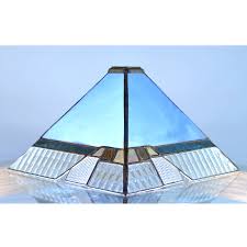 Small stained glass lamp- Pale Blue Architectural – Julia ...