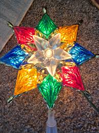 Vintage Christmas Tree Topper Jewel Star 10 Colored Lights ...