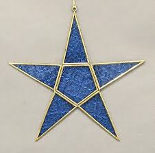 Stars Hanging Textured Glass in Brass Frame 4 Different ...