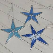 Stained Glass Star, Blue Star, Wishing Star, Winter Holiday ...