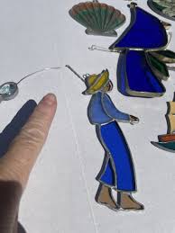 Lot of 22 Stained Glass Pieces Sun Catcher Religious Whales Birds Boats Flowers | eBay