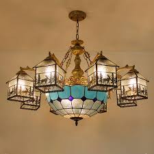 Traditional Farmhouse Iron Glass Deer House 3/5/6/8/9/13 Light Chandel – BulbSquare