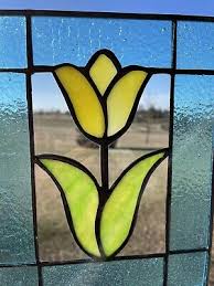 Tulip Stained Glass Panel Window Suncatcher 8.5”x 7” - Tulip ...