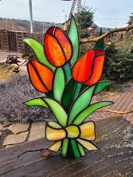 Exquisite Stained Glass Tulips – Perfect Women's Gift Idea