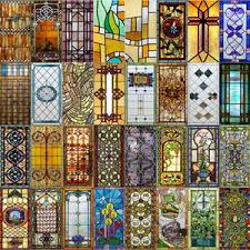 Custom Size Stained Glass Films - Frosted Privacy Window, Vintage Floral, Colorful Static Cling Door Sticker - Etsy UK