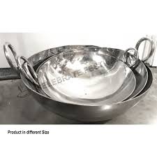 Stainless Steel Round Bottom Kadai (14", 16" , 18" Diameter)