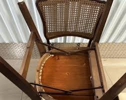 Vintage Set of 4 French Provincial Cane Wood Folding Chairs ...