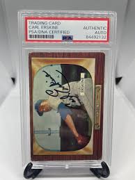 CARL ERSKINE 1955 BOWMAN PSA/DNA CERTIFIED Autograph Dodgers ...