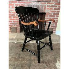 Late 20th Century Pair Vintage Black Painted Armchairs ...