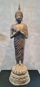 Antique Sukhothai Standing Bronze Statue 32 1/2” Inches Tall / Collector Item / Gift for Dad /mediation Buddha/healing Buddha/br017 - Etsy