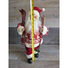 Vtg Indoor Décor 18" Santa Claus With Skis & Ski Poles ...