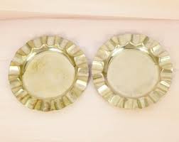 2 Plates / Dishes / Trays || Vintage Solid Brass || Simple ...