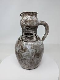 MCM Alexandre Kostanda SIGNED 10" Pitcher STONEWARE Pottery ...