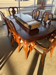 82852 Elegant Wooden Dining Table Set with Six Chairs ...