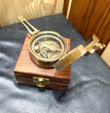 Nautical Solid Brass Compass With Wooden Box, Gift Item ...